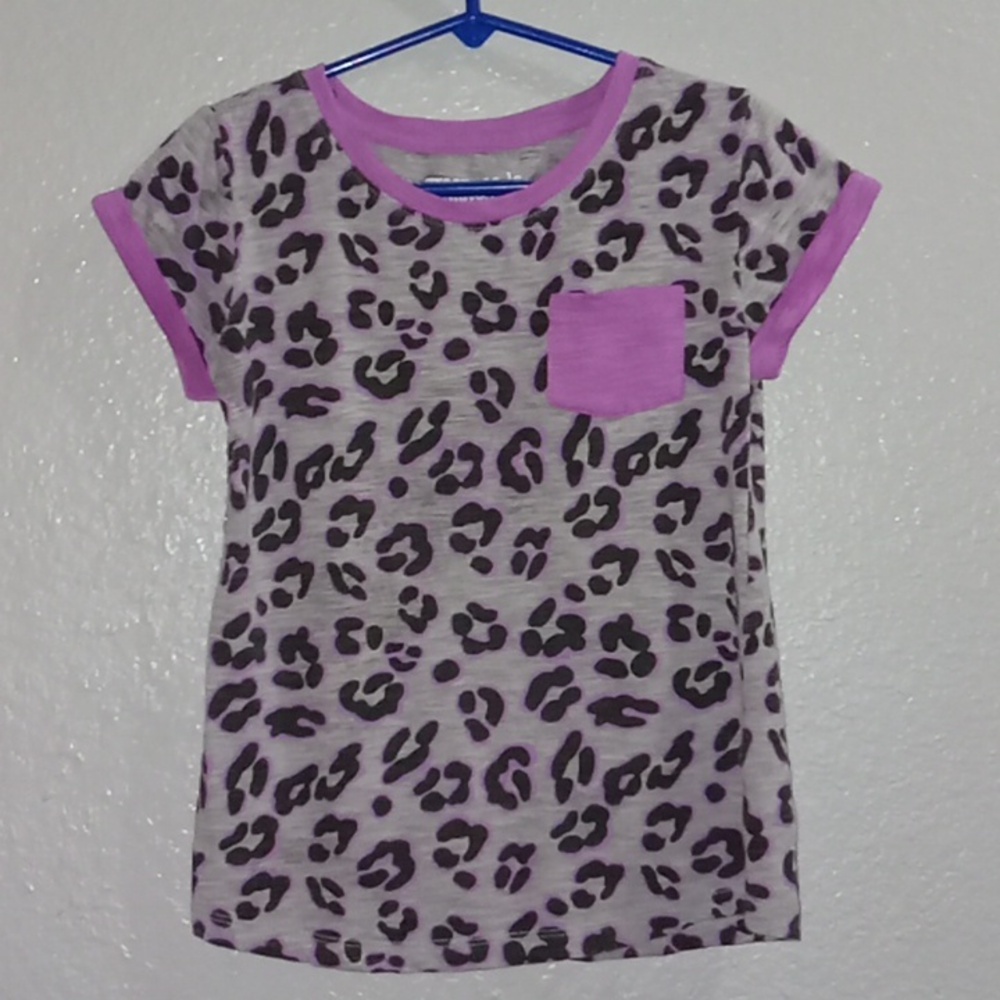 Green Soda purple leopard top